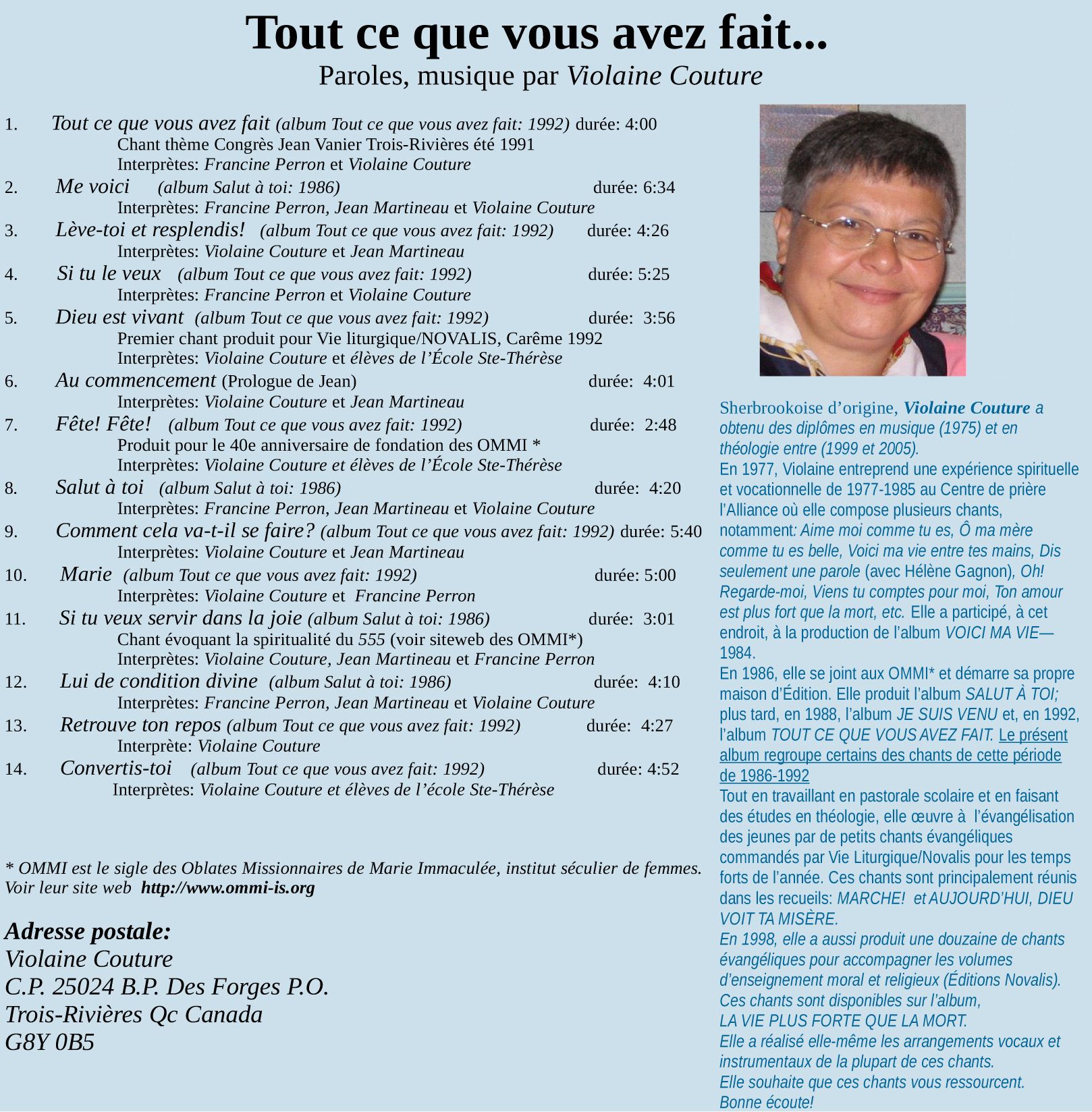 Tout ce que vous avez fait